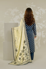 Unstitched 3Pc - Printed Khaddar Suit - 263010