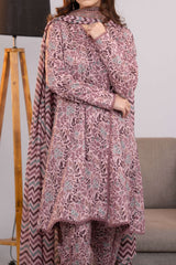 NUSLW3061 Printed Lawn Suit - Unstitched 3Pc