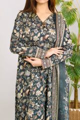 NUSLW3023 Printed Lawn Suit - Unstitched 3Pc
