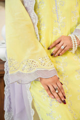 CANARY - Schiffli Embroidered Lawn Suit - 3Pc