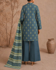 NUSLW3133 Printed Lawn Suit - Unstitched 3Pc