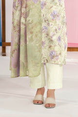 Unstitched 3Pc Printed Lawn Suit - NUSLW3120