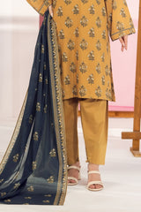 Unstitched 3Pc Printed Lawn Suit - NUSLW3113