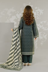 Unstitched 3Pc - Printed Khaddar Suit - 263009