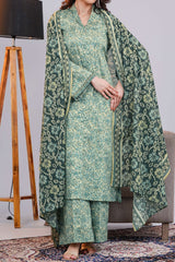 NUSLW3050 Printed Lawn Suit - Unstitched 3Pc