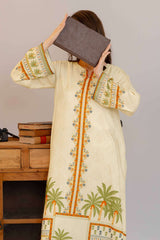 Npslr114 Printed Raw Silk Lawn - Stitched 1Pc