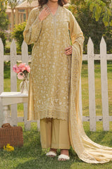 NPSSE3087 Schiffli Embroidered Lawn Suit - Stitched 3Pc