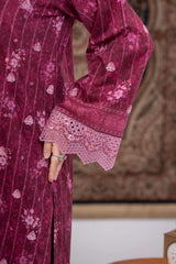 NUSLE3059 Printed Embroidered Suit - Unstitched 3Pc