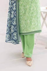 Unstitched 3Pc Printed Lawn Suit - NUSLW3119