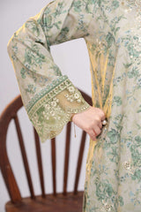 NUSLE3053 Printed Embroidered Suit - Unstitched 3Pc