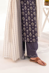 Unstitched 3Pc Printed Lawn Suit - NUSLW3126