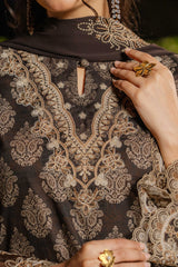 NPSA3075 Printed Embroidered Suit - Stitched 3Pc