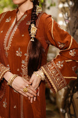 CRUST - Peach Embroidered (3Pcs) - 3209