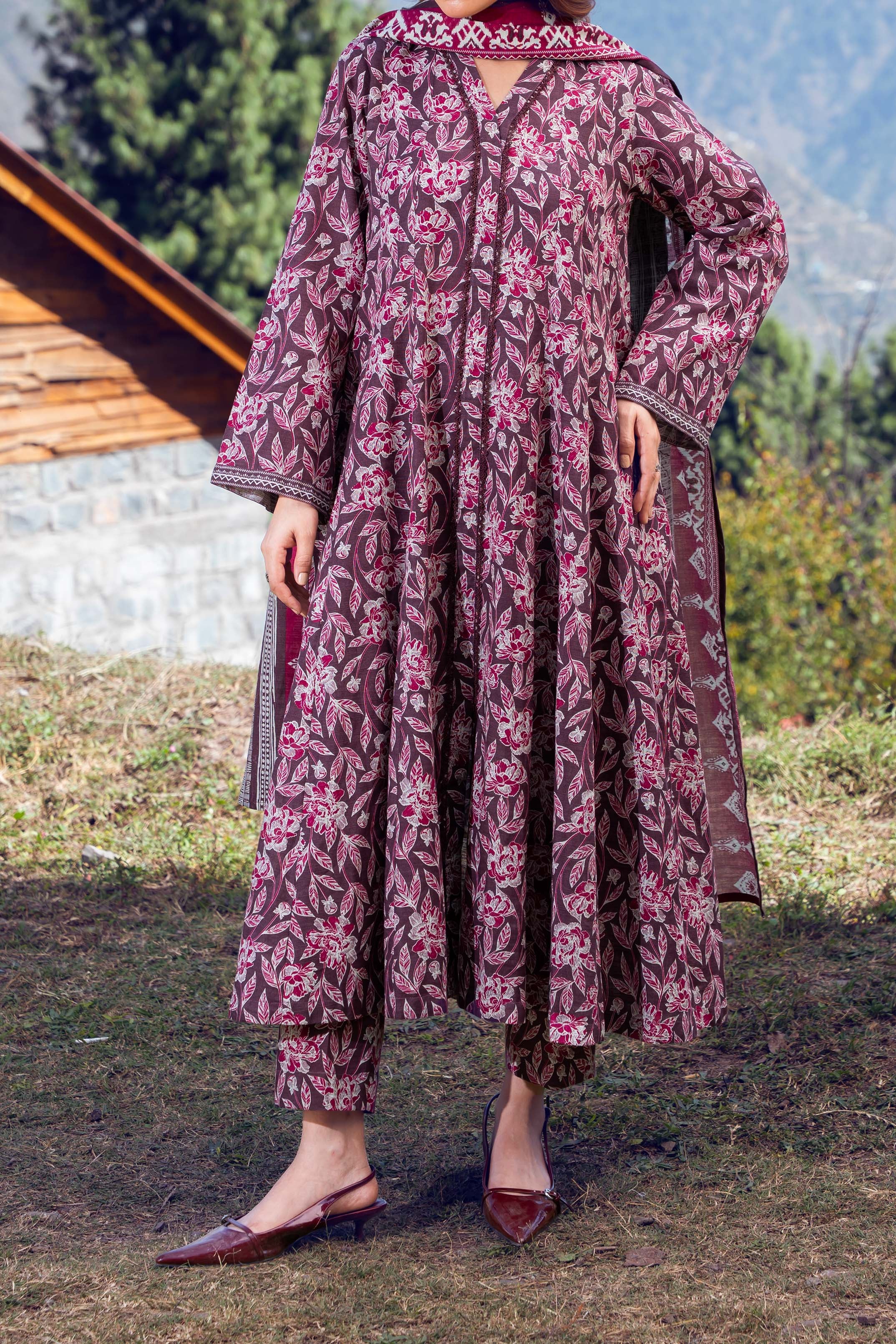 ORCHID - Printed Unstitched Khaddar Suit (3 Piece) 3133