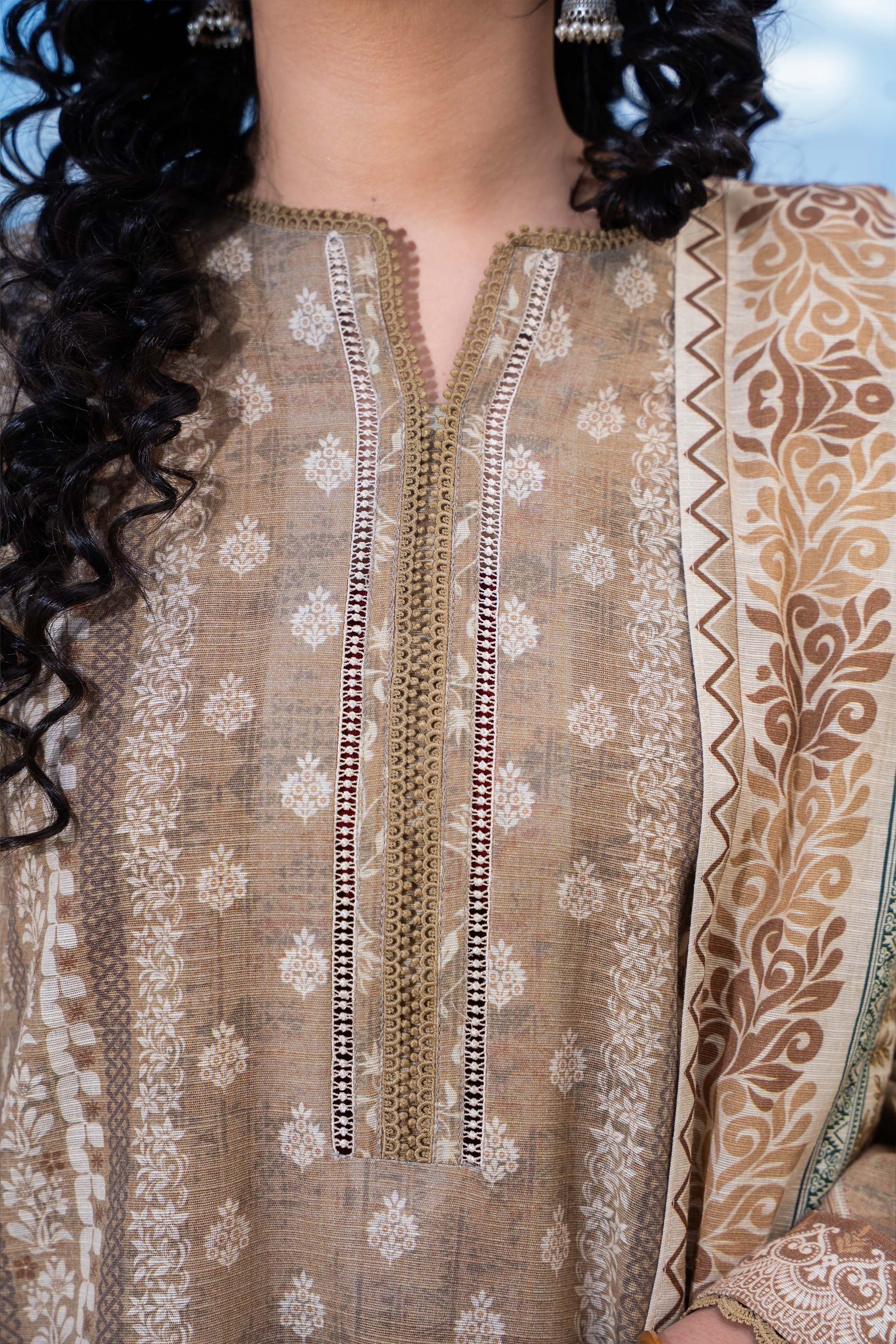 FAWN - Printed Unstitched Khaddar Suit (3 Piece) 3127