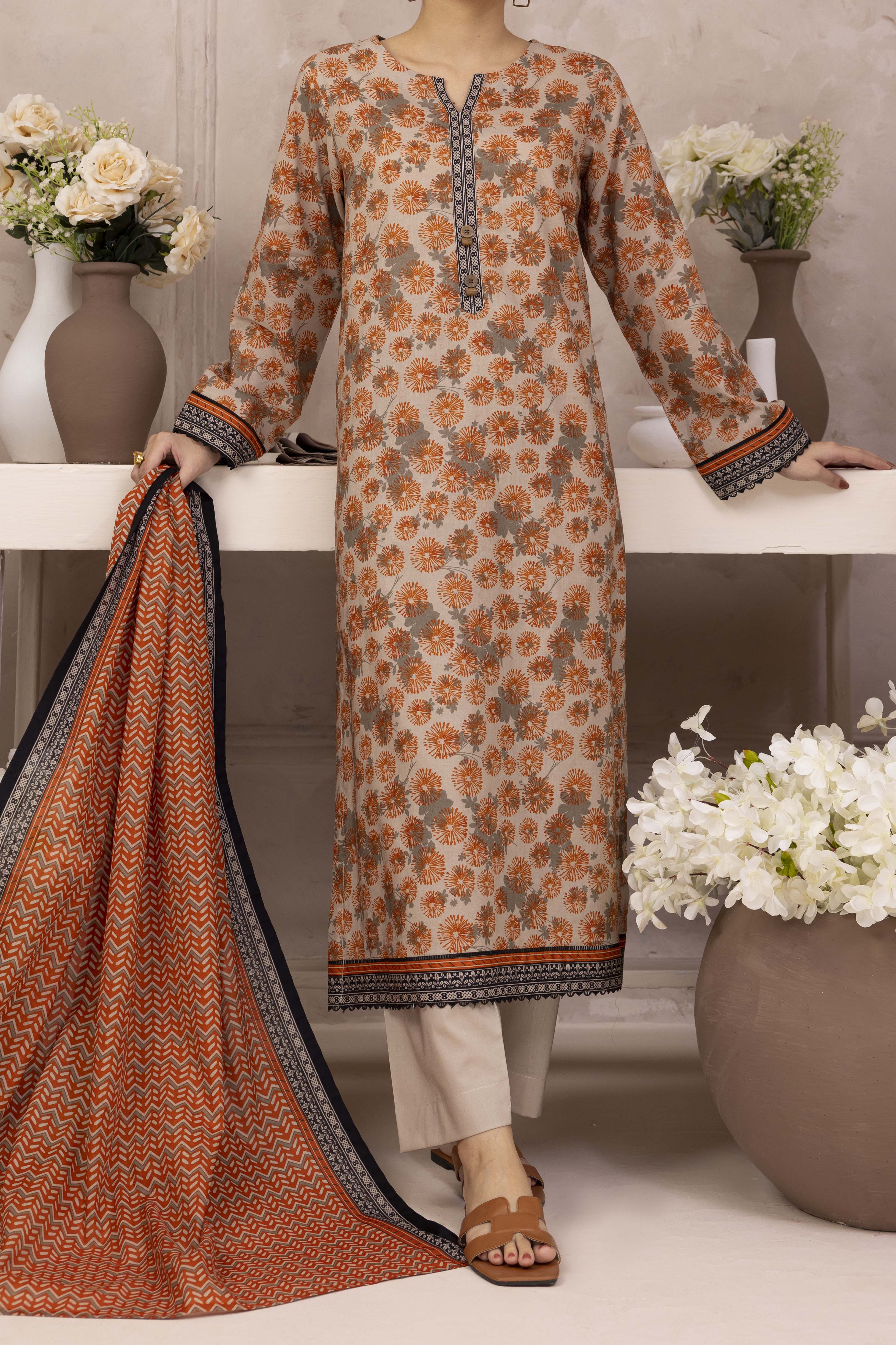 NPSL3101 Digital Printed Lawn Suit - Stitched 3 PC