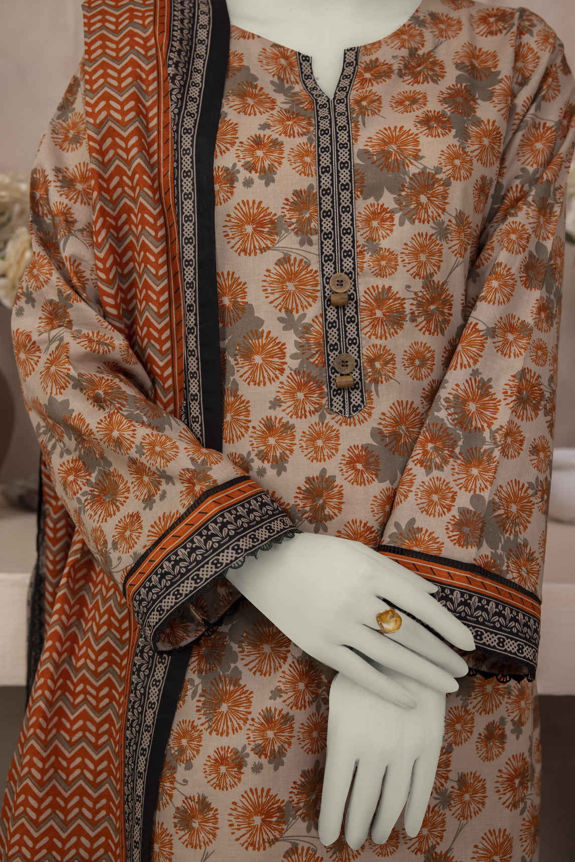 NUSL3206 Printed Lawn Suit - 3Pc