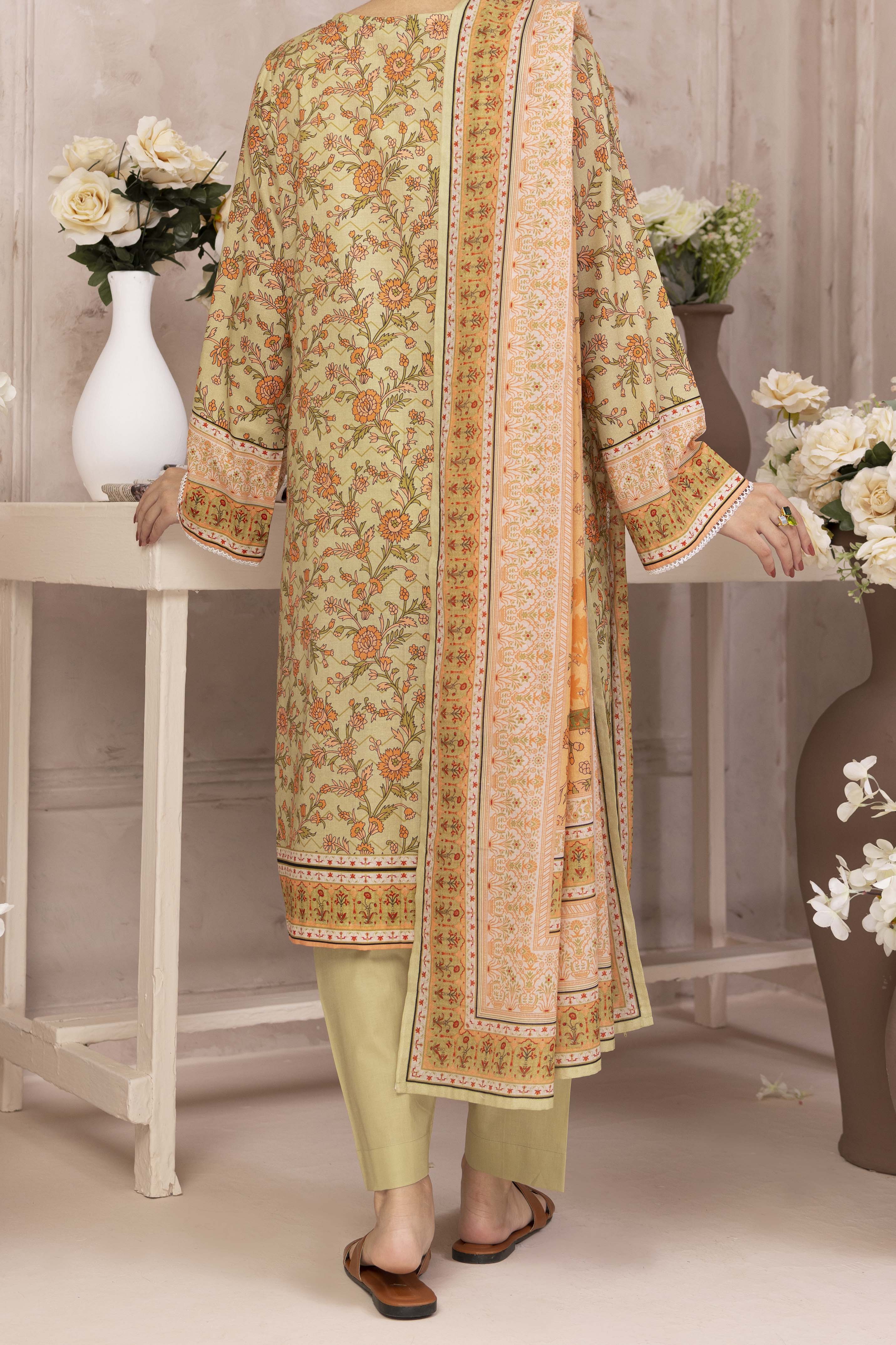 NUSL3201 Printed Lawn Suit - Unstitched 3Pc