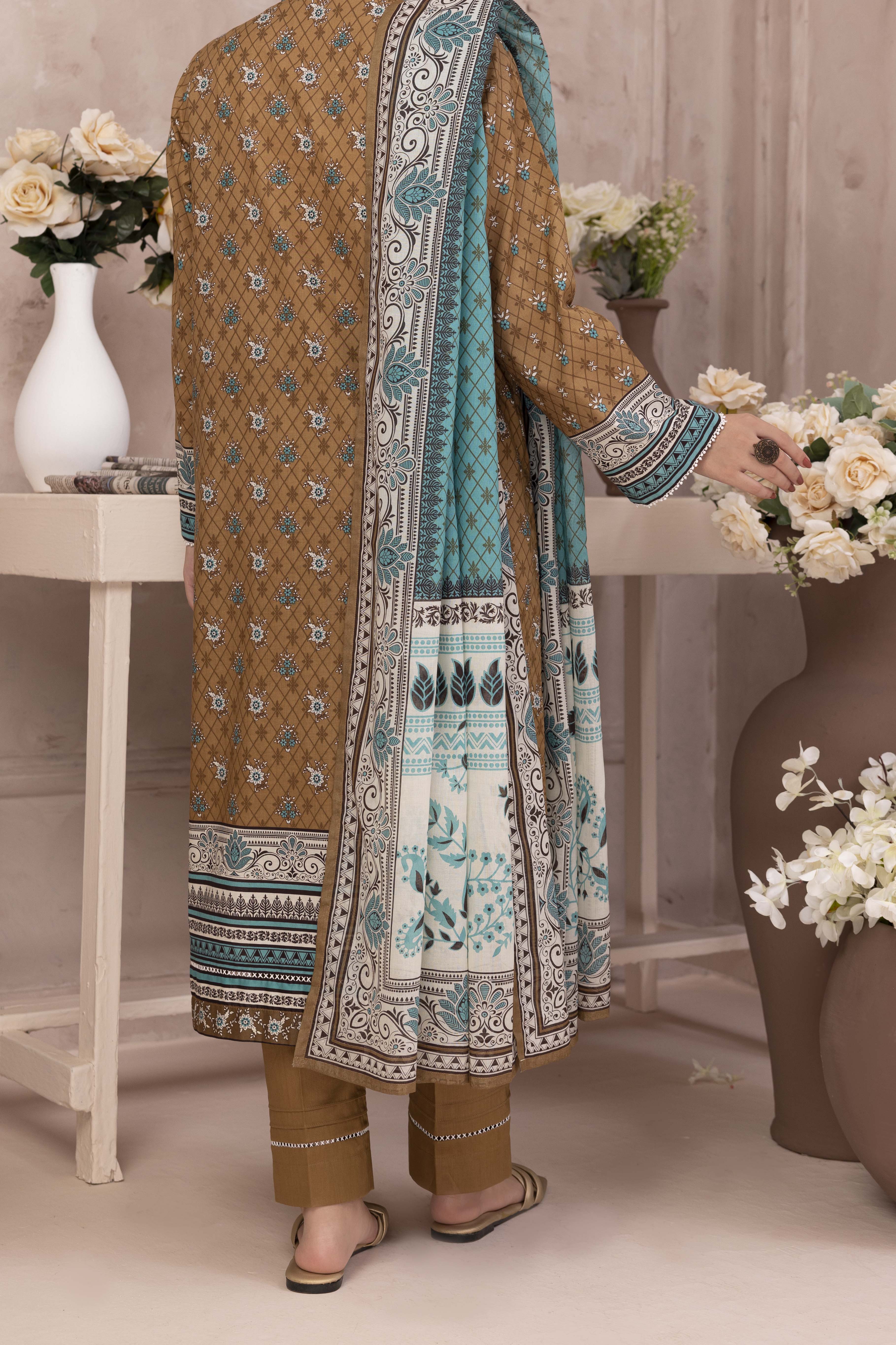 NUSL3211 Printed Lawn Suit - Unstitched 3Pc
