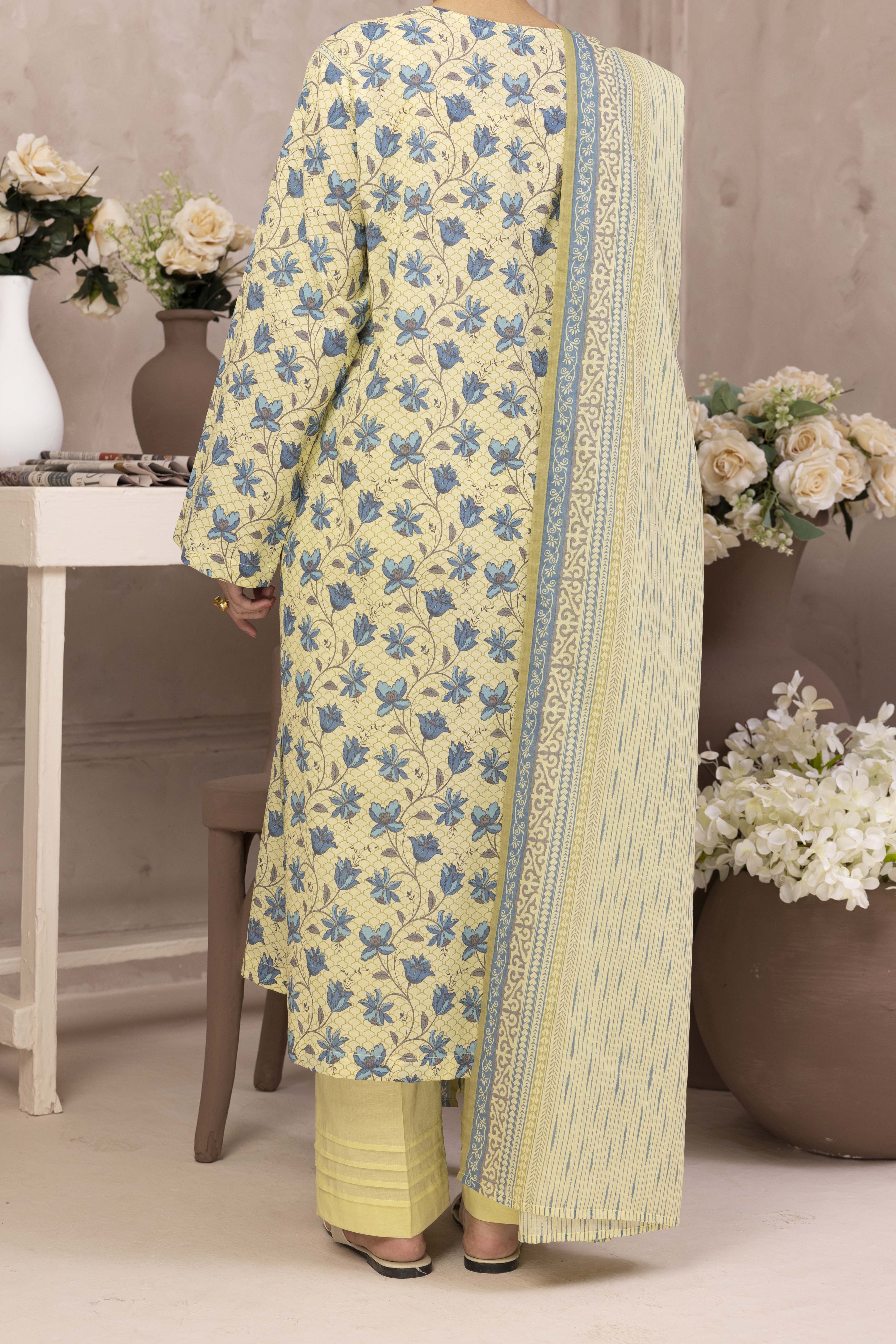 NUSL3205 Printed Lawn Suit - Unstitched 3Pc