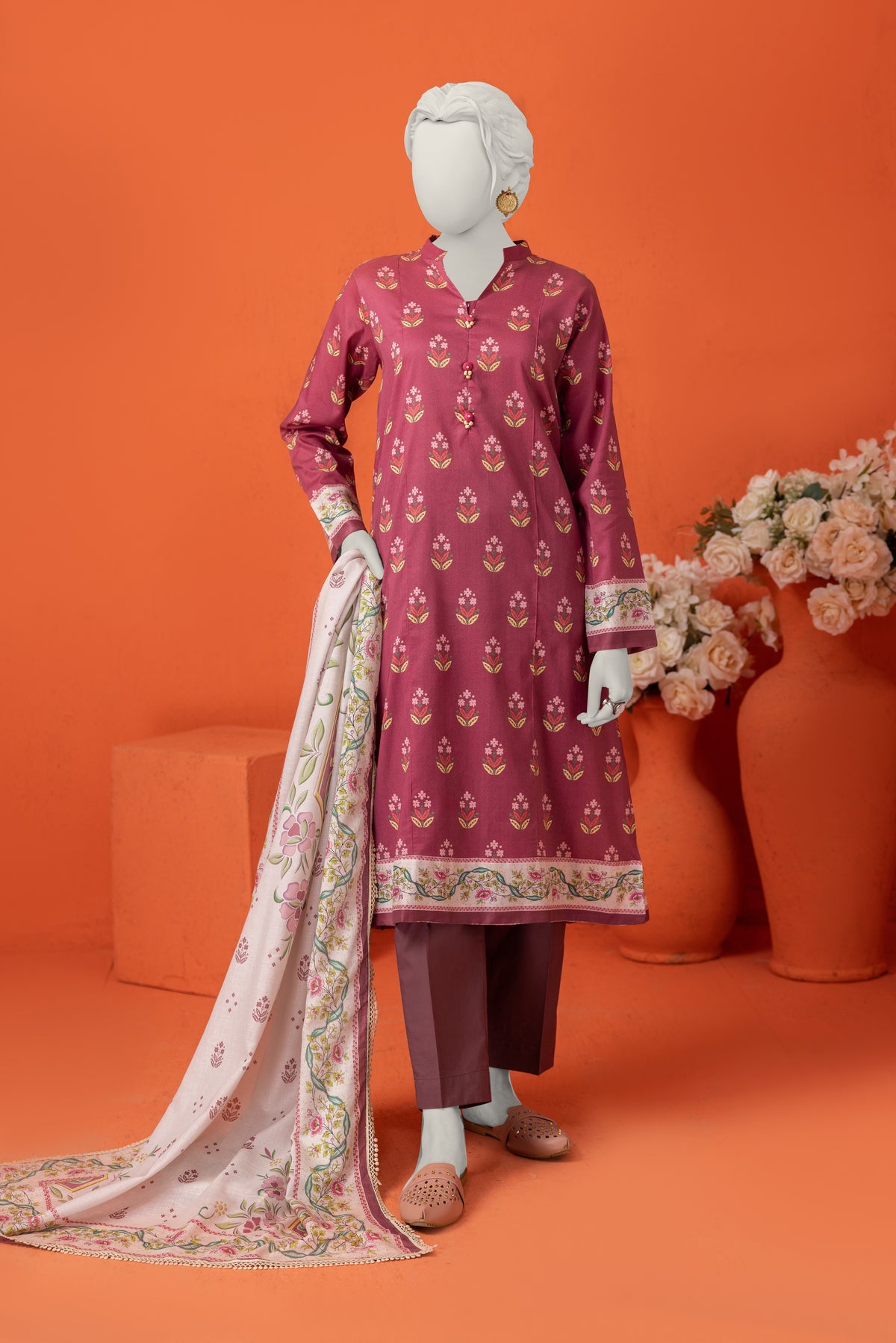 NPS3022 Digital Printed Lawn Suit - 3Pc