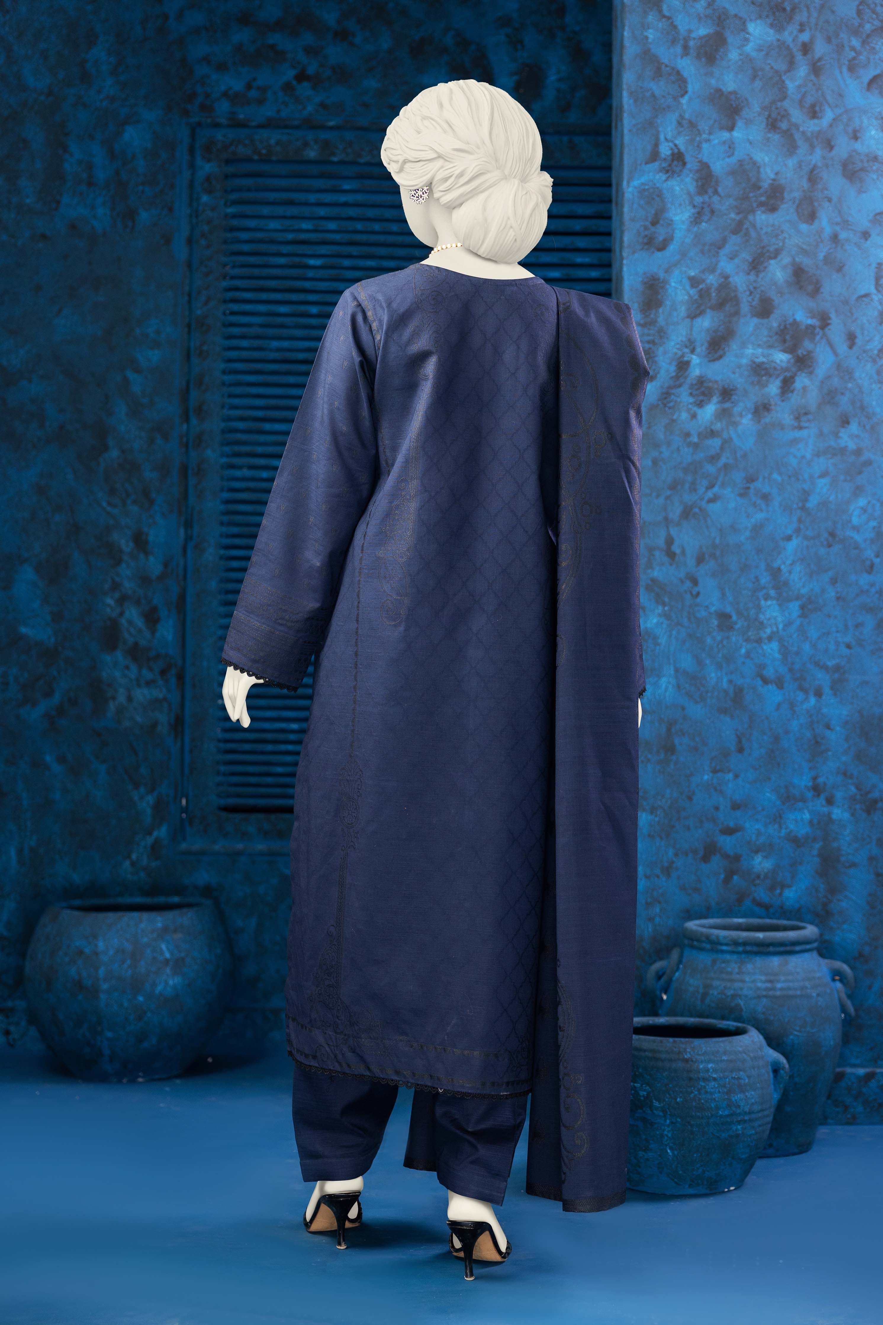 NPWJ3014 - Khaddar Jacquard Suit - Stitched 3 Pc