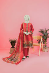 NUS3108 Digital Printed Lawn Suit - 3Pc