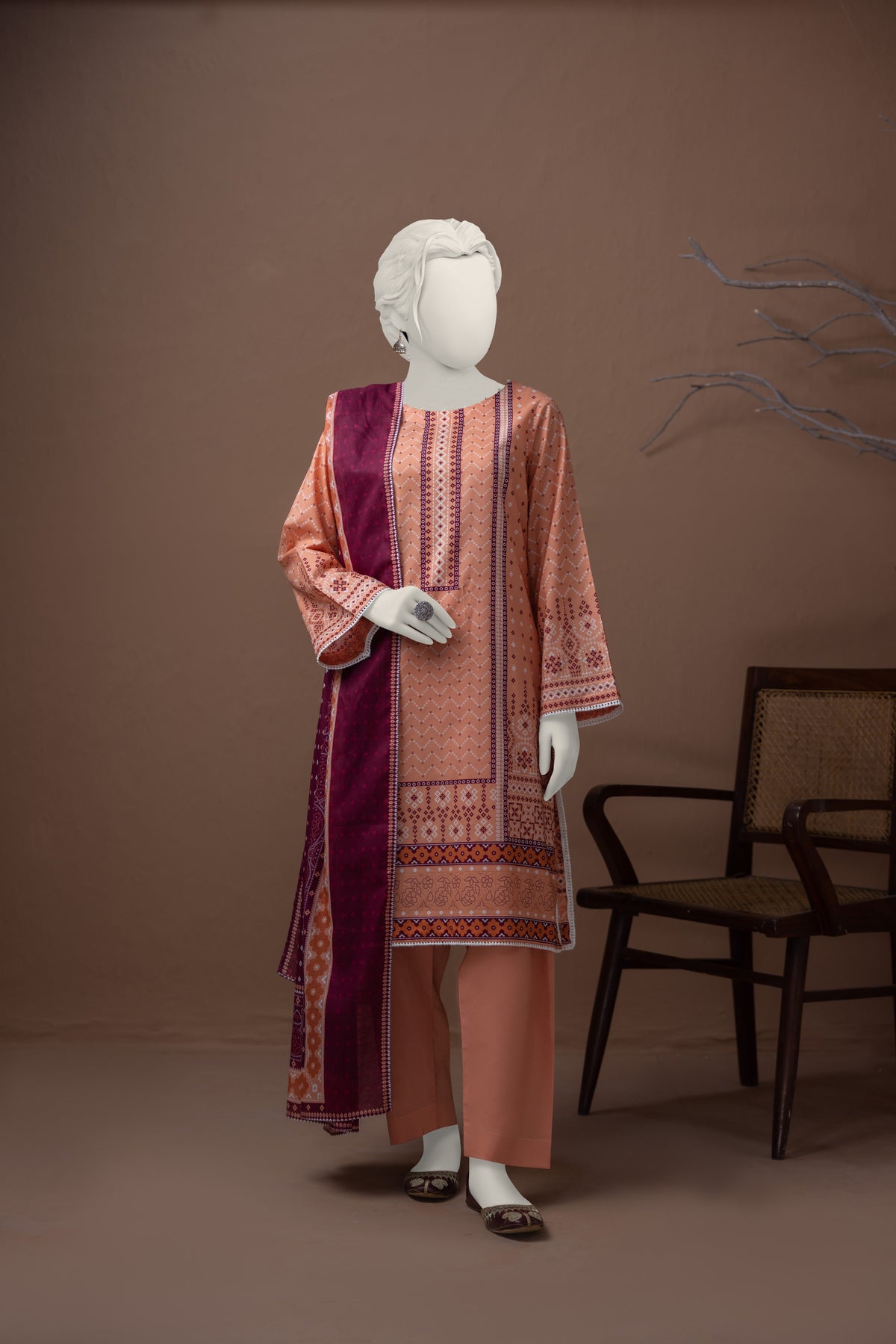 NPS3052 Digital Printed Lawn Suit - Stitched 3Pc