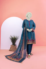 NUS3095 Digital Printed Lawn Suit - 3Pc