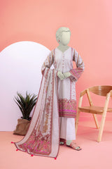 NUS3101 Digital Printed Lawn Suit - 3Pc