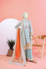 NUS3099 Digital Printed Lawn Suit - 3Pc