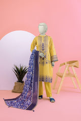 NUS3100 Digital Printed Lawn Suit - 3Pc