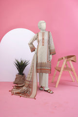 NUS3105 Digital Printed Lawn Suit - 3Pc