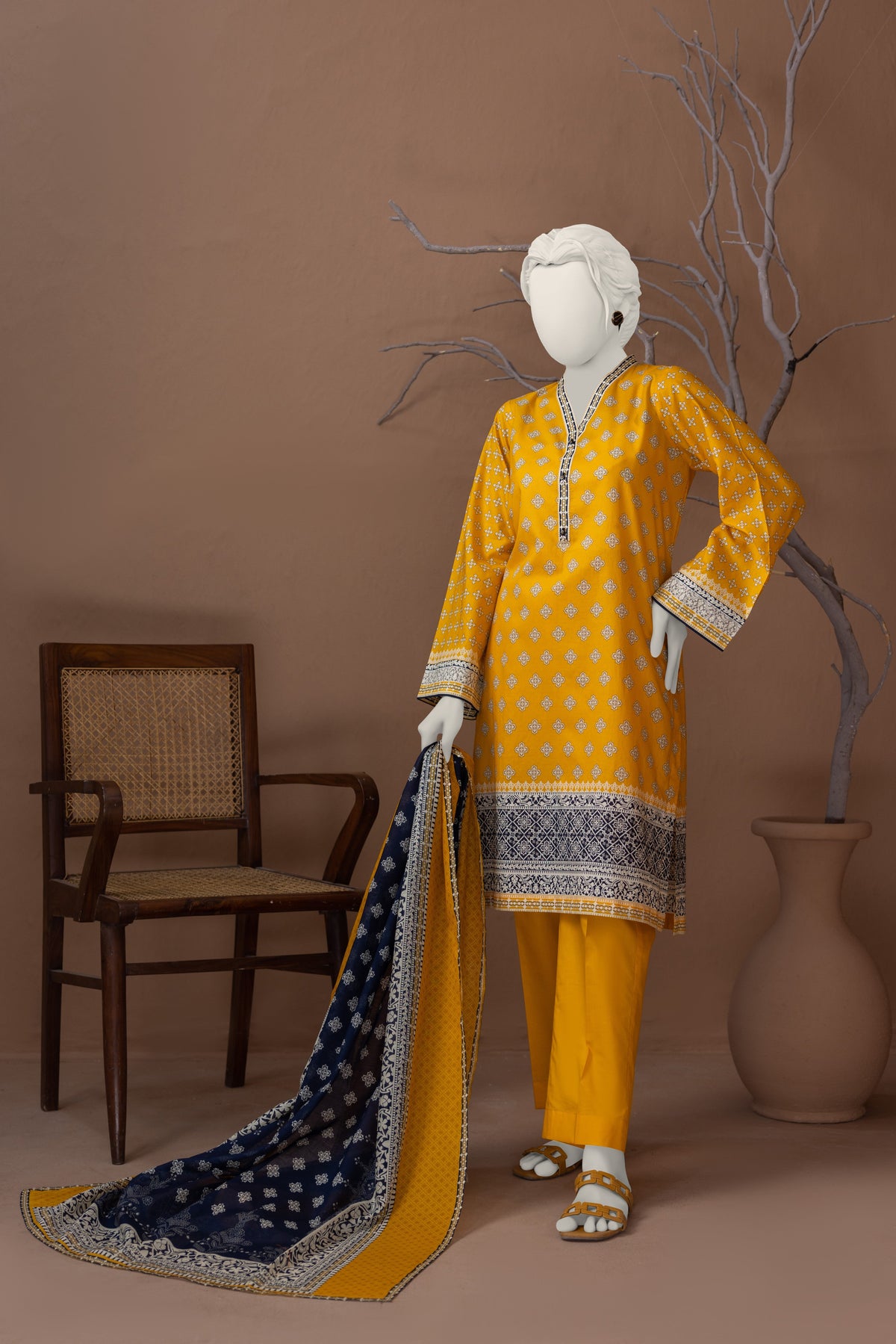 NPS3053 Digital Printed Lawn Suit - Stitched 3Pc