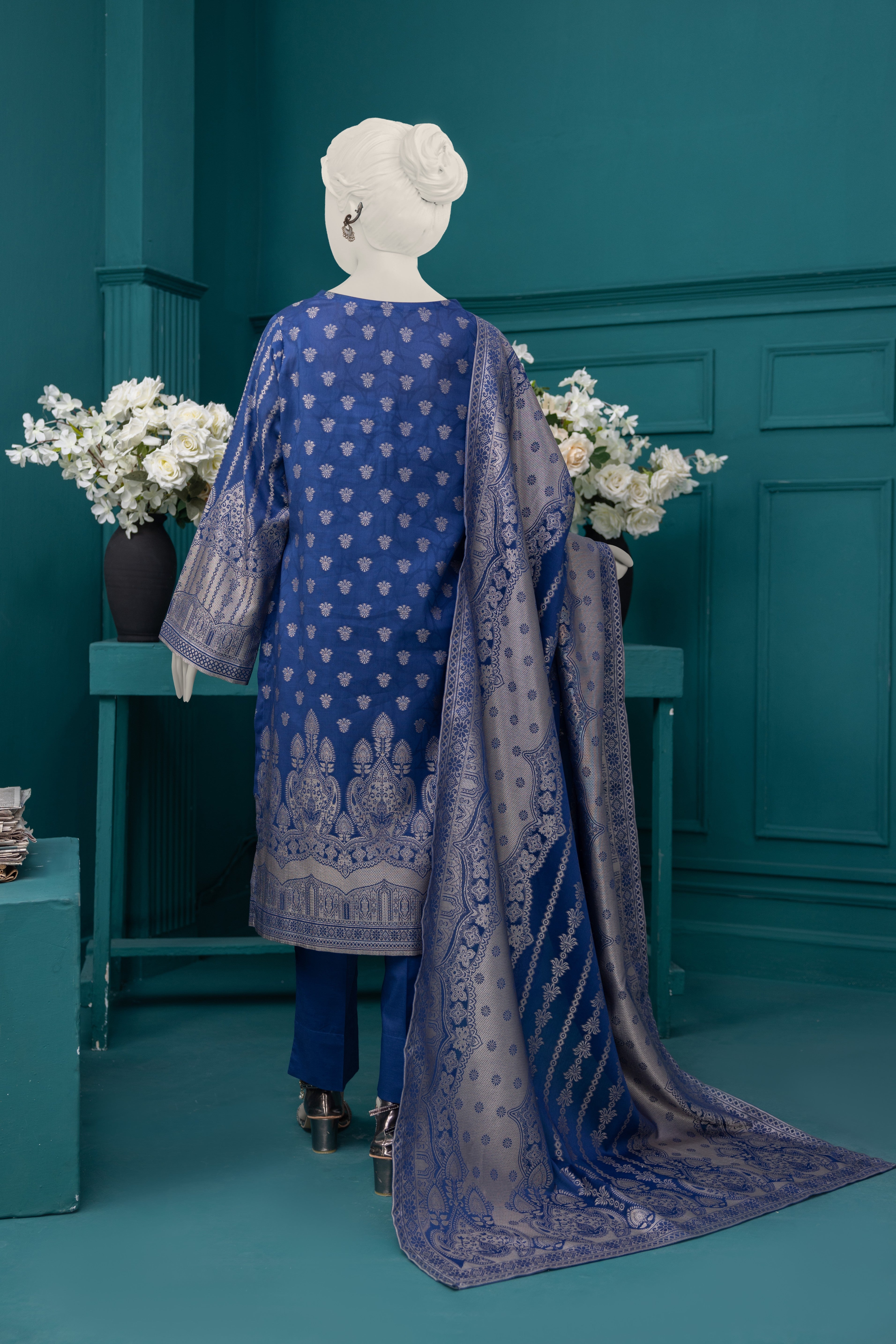 NUS3086 Jacquard Lawn Suit - 3Pc