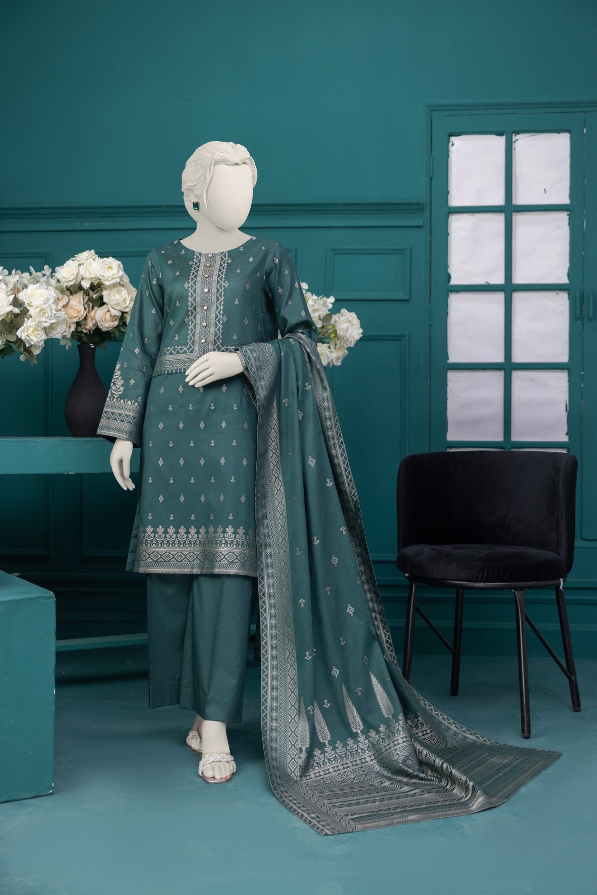 NUS3090 Jacquard Lawn Suit - 3Pc