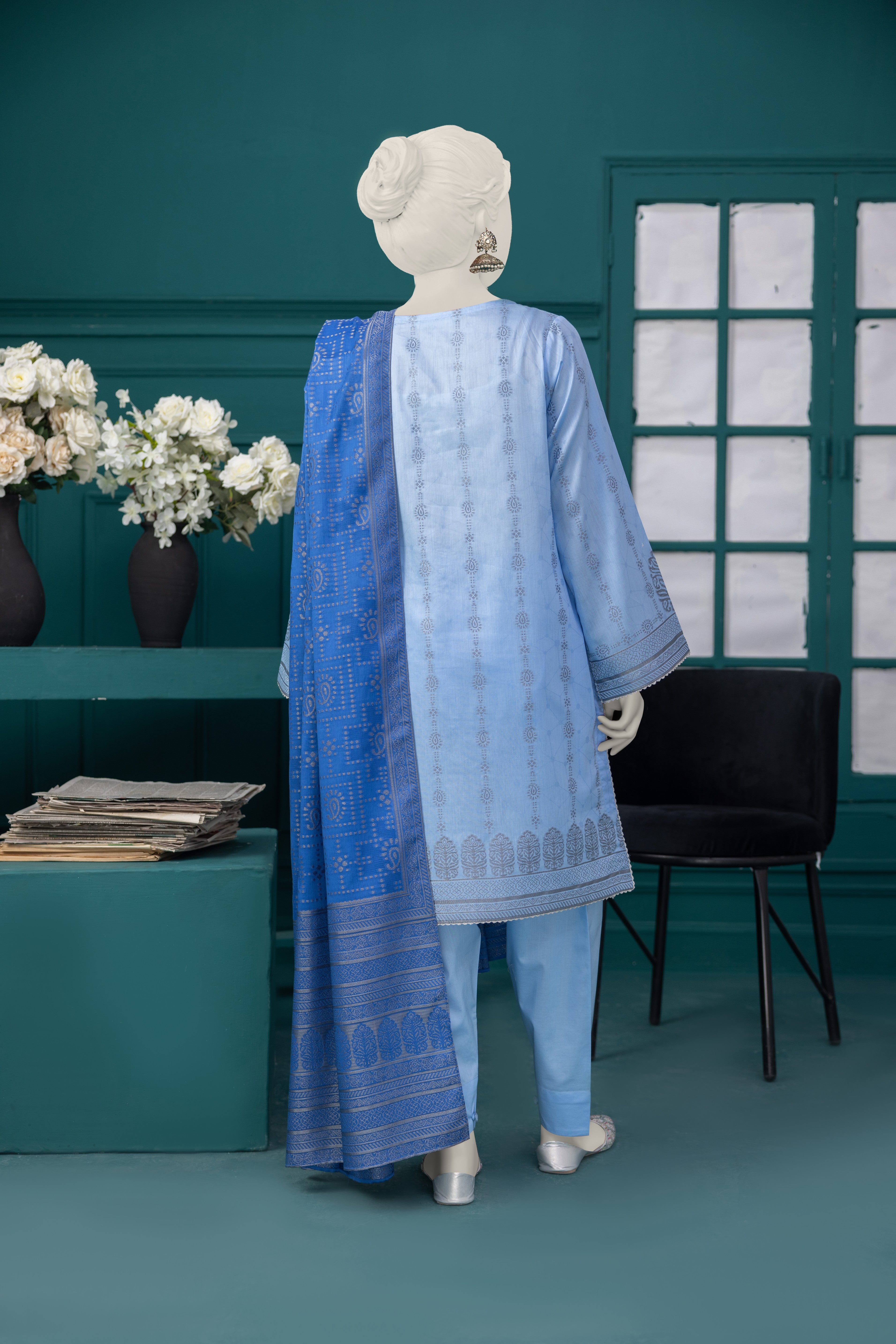 NUS3088 Jacquard Lawn Suit - 3Pc