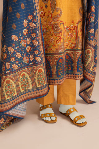 NUW3019 Digital Printed Khaddar Festive Suit - 3Piece