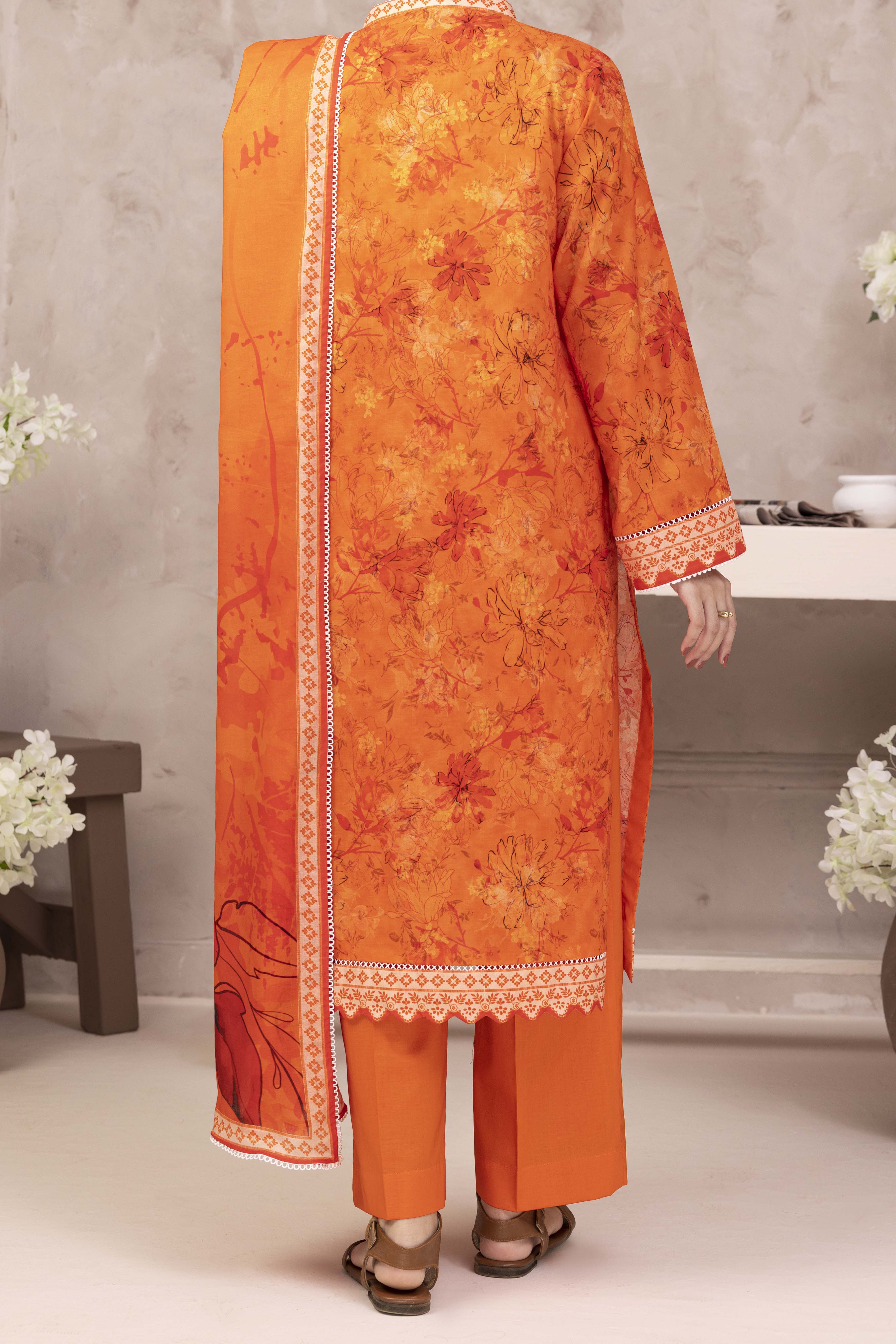 NUSL3202 Printed Cambric Suit - Unstitched 3Pc