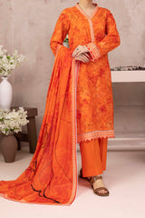 NUSL3202 Printed Cambric Suit - Unstitched 3Pc