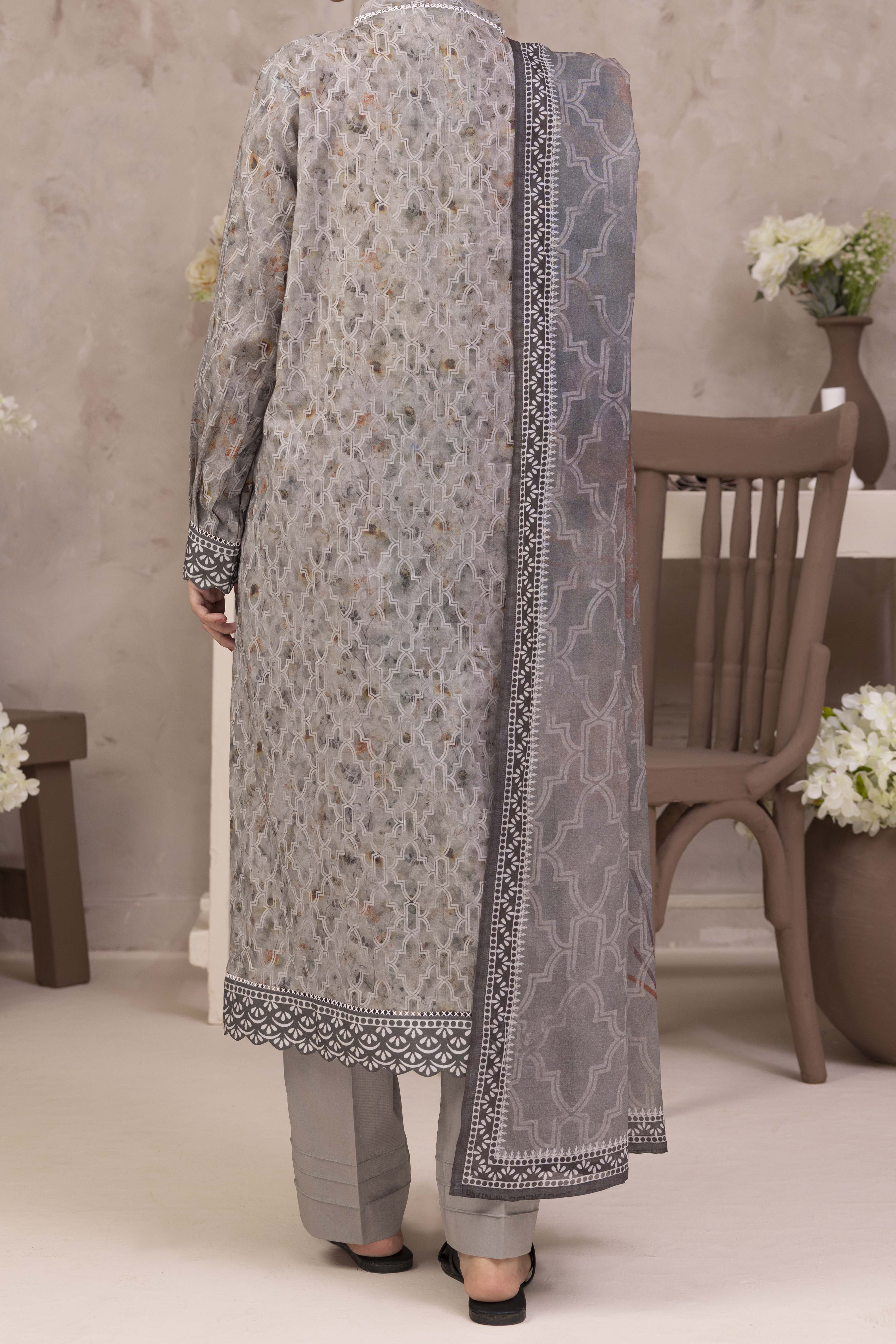 NUSL3204 Printed Lawn Suit - Unstitched 3Pc