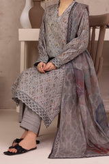 NUSL3204 Printed Lawn Suit - Unstitched 3Pc