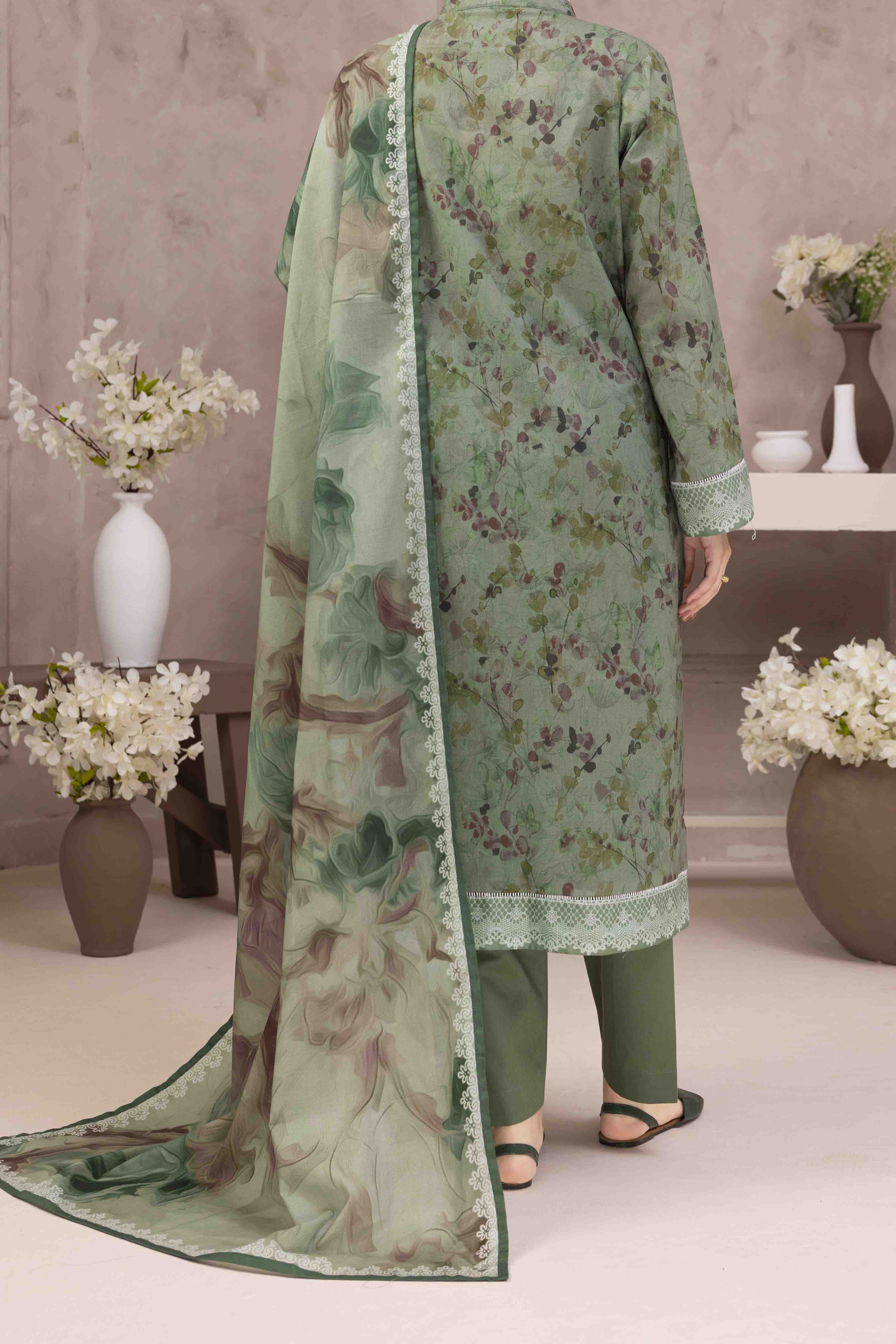 NUSL3203 Printed Lawn Suit - Unstitched 3Pc