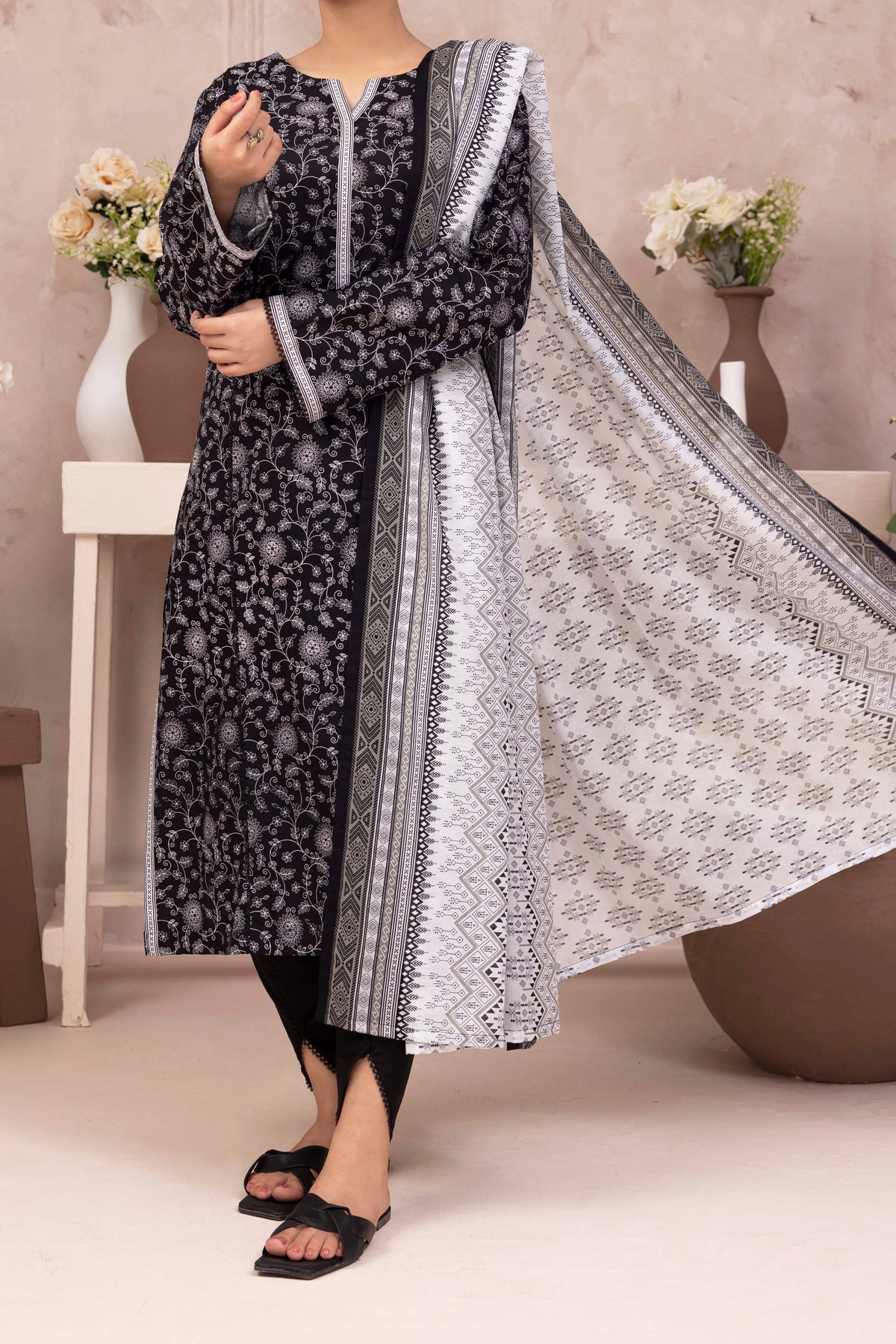 NUSL3207 Printed Lawn Suit - Unstitched 3Pc