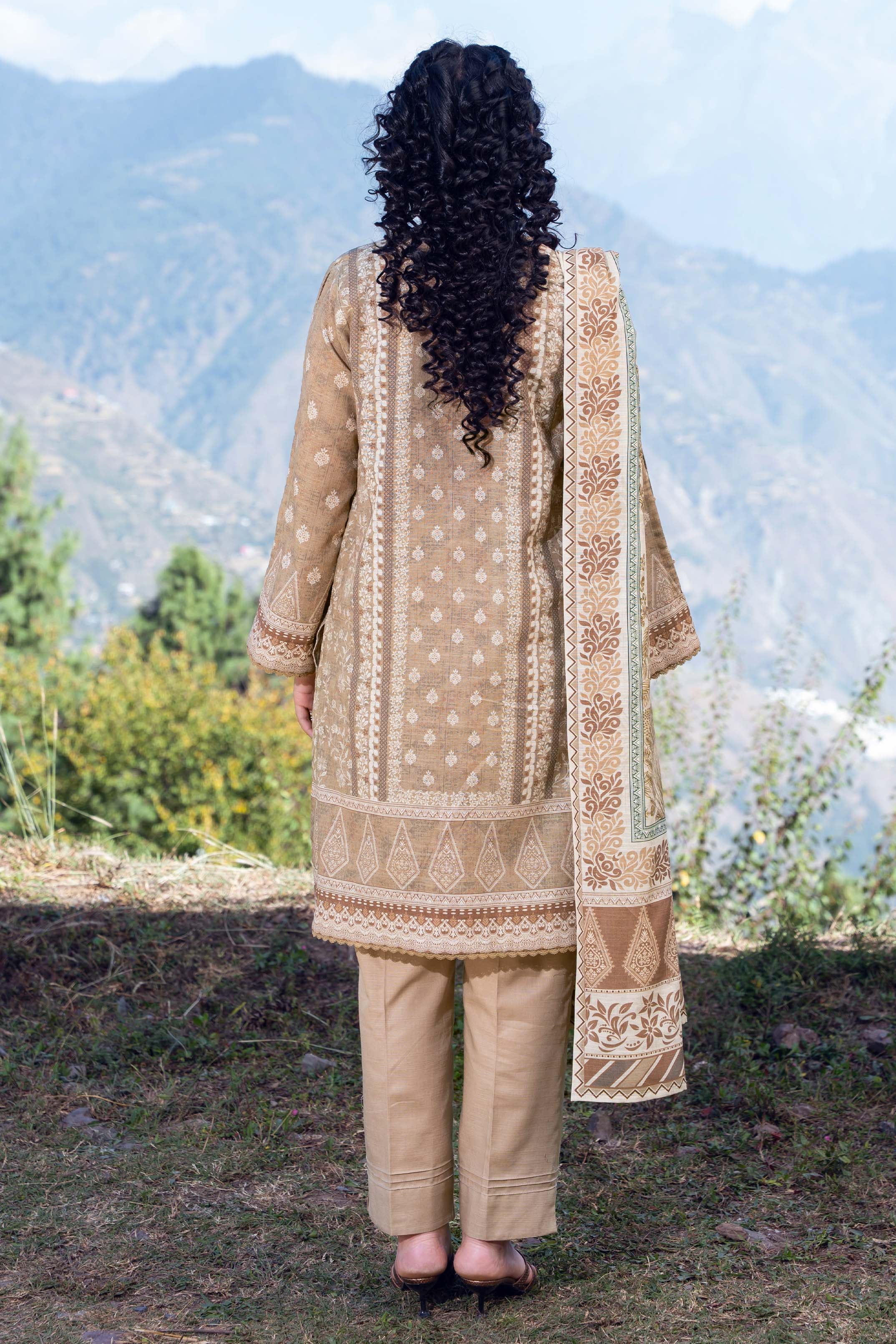 FAWN - Printed Unstitched Khaddar Suit (3 Piece) 3127