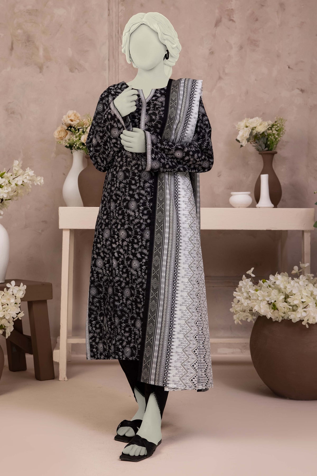 NUSL3207 Printed Lawn Suit - 3Pc