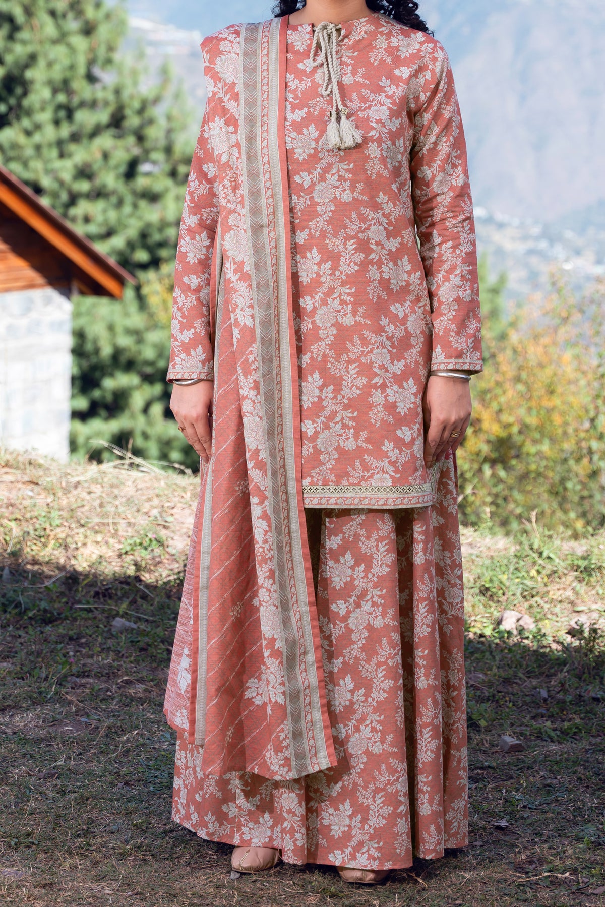 CARNATION - Printed Unstitched Khaddar Suit (3 Piece) 3129