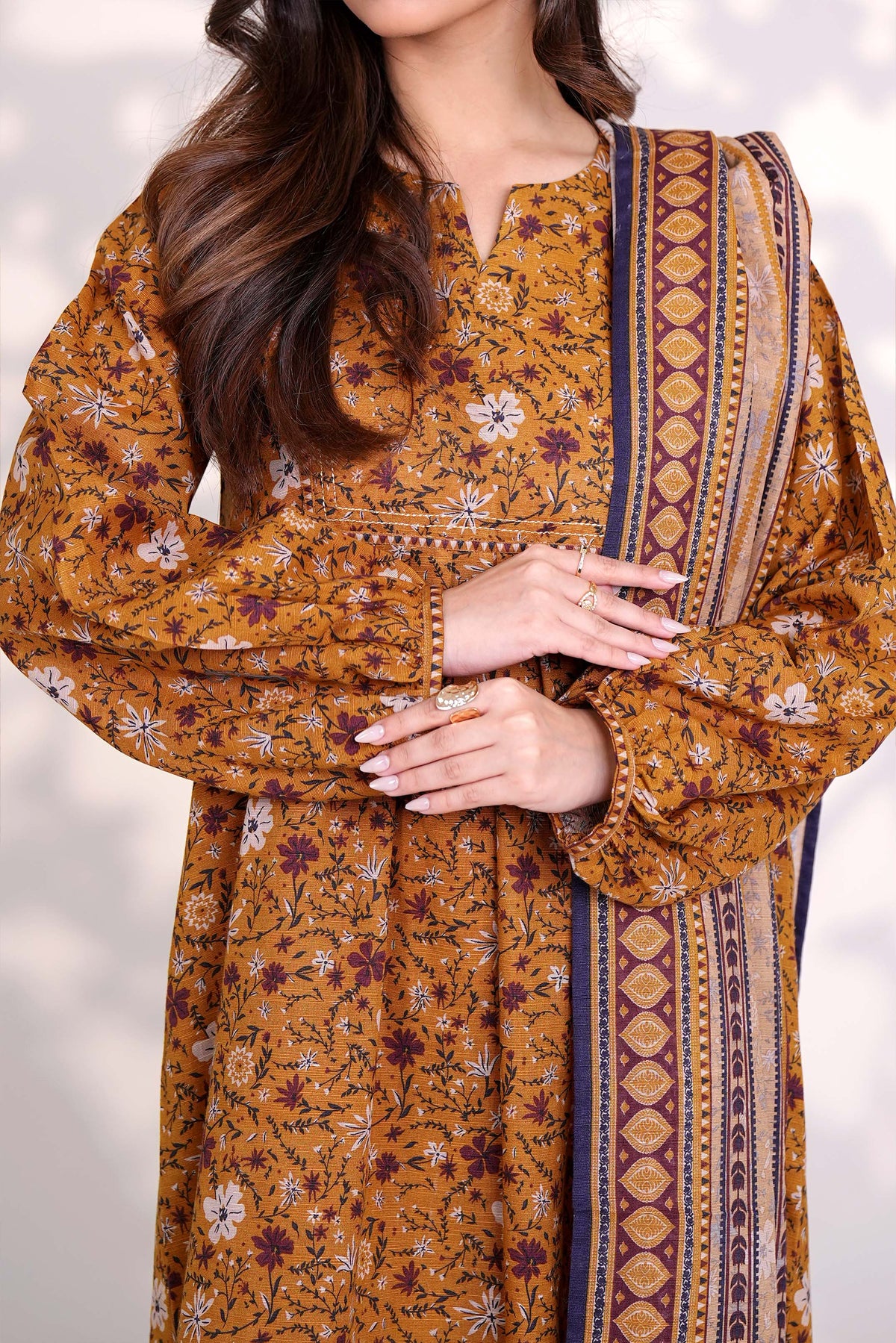 TOPAZ - Printed Unstitched Khaddar Suit (3 Piece) 3167