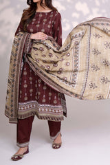 RAISIN - Printed Unstitched Khaddar Suit (3 Piece) 3132