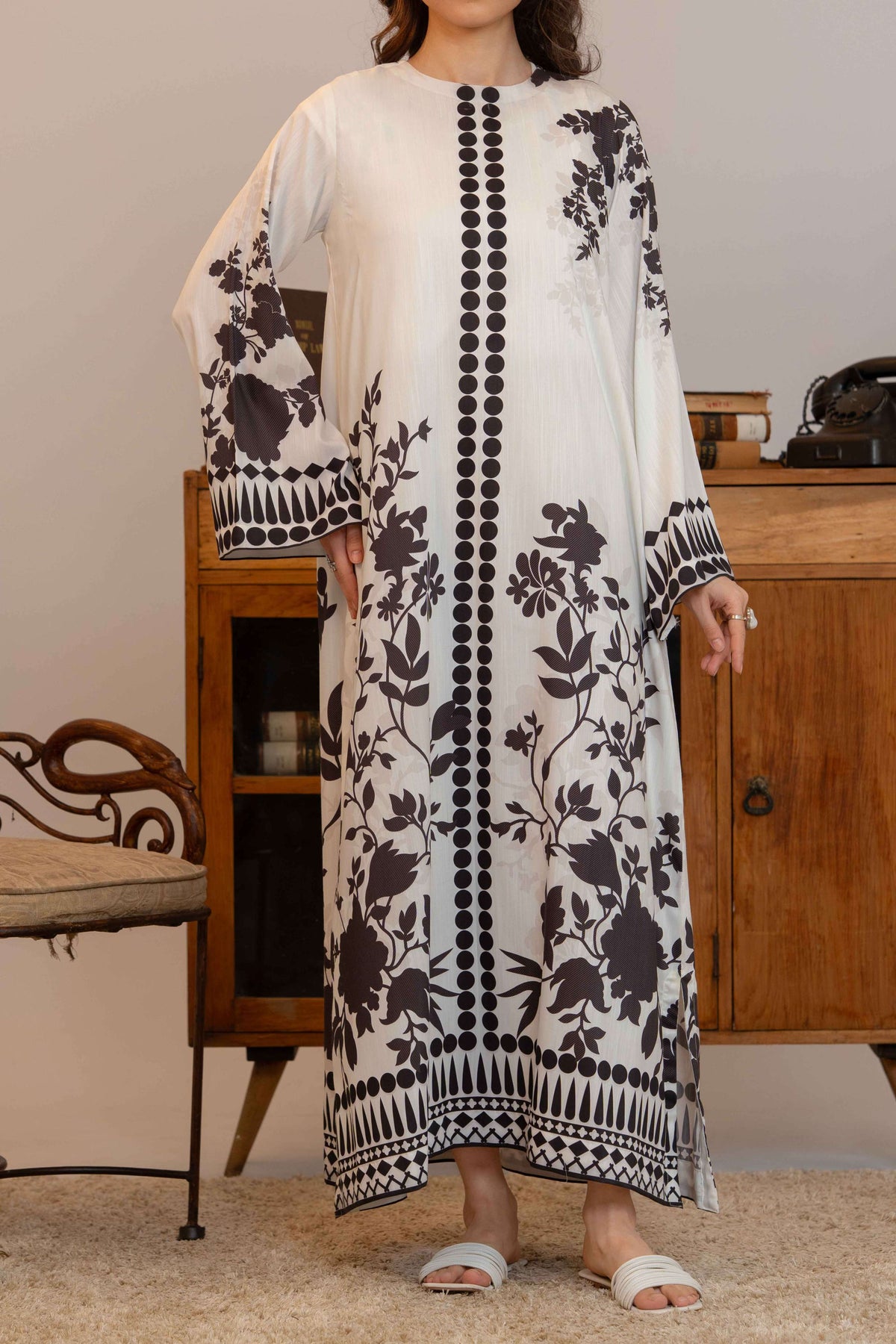 Npslr117 Printed Raw Silk Lawn - Stitched 1Pc